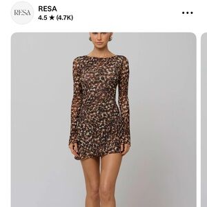 Leopard Print Long Sleeve Mini Dress